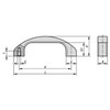 Kipp Arch Pull Handle, Aluminum, L=168 mm, A=120 mm, D=M06, Natural Anodized, (Qty. 1), K0195.120063