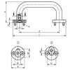 Kipp Pull Handle, Oval, Detatchable, A=112 mm, L=152 mm, D=M05X16, H=63, Aluminum, Black (1/Pkg), K0204.11215001