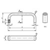 Kipp Pull Handle, A=120 mm, L=130 mm, D=M05, H=45, Aluminum, Black Matt & Anodised (Qty. 1), K0205.12001