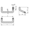 Kipp Pull Handle, Angled, A=86 mm, L=96 mm, H=45, D=M05, Aluminum Natural Anodized, (1/Pkg), K0219.08603