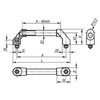 Kipp Tubular Handle, Style A, A=250 mm, L=294 mm, H=80, D=M10X45, Aluminum, Natural, Ground and Anodised, (Qty. 1), K0222.2501