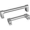 Kipp Tubular Handle, Three Piece Tube Design, A=200 mm, L=225 mm, H=80, D=M08X25, Stainless Steel, Ground, Precision, (Qty. 1), K0652.200301