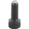 Kipp Ball End Thrust Screw w/Hexagon Socket Head, Style F, Flattened, Serrated, D=M16, L=40 mm, Carbon Steel, (Qty. 1), K0380.31640