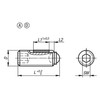 Kipp Ball End Thrust Screw w/o Head, w/Full Ball, w/Thread Lock, Style A, D=M05, L=12 mm, Steel, (10/Pkg), K0666.10512