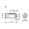 Kipp Ball End Thrust Screw w/o Head, w/Flattened Ball, w/Thread Lock, Style B, D=M06, L=25.1 mm, Steel, (Qty. 1), K0666.20625