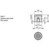 Kipp Grippers and Inserts, Round, Style P, D2=8 mm, L3=12 mm, PUR Surface, Stainless Steel, (Qty. 1), K0385.08126