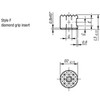 Kipp Grippers and Inserts, Round, Style F, D2=10 mm, L3=10 mm, Hardened Stainless Steel, (Qty. 1), K0385.1010