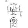 Kipp Grippers and Inserts, Round w/ Countersink, Style E, D2=10 mm, L3=10 mm, Hardened Black Oxidized Steel, (Qty. 1), K0385.110102