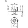 Kipp Grippers and Inserts, Round w/ Countersink, Style K, D2=10 mm, L3=12 mm, White POM, (Qty. 1), K0385.110129