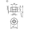 Kipp Grippers and Inserts, Round w/ Countersink, Style C, D2=10 mm, L3=10 mm, Hardened Black Oxide Steel, (Qty. 1), K0385.110108