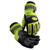 Caiman® Synthetic Leather Patch Palm Glove with Hi-Vis Polyester Back - Heatrac® Insulation, Large, 6 Pairs, #2991-5