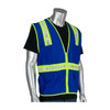 PIP® Non-ANSI Surveyor's Style Safety Vest with a Solid Front, Mesh Back and Prismatic Tape, Blue, Large, #300-1000-BL/L