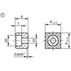 Kipp Gripper Square, D1=4.5 mm, A=12 mm, B=10 mm, Style C, Fine, Steel, (Qty. 1), K0387.1210048