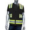 PIP ANSI Type O Class 1 Two-Tone Eleven Pocket Mesh Surveyors Vest, Black, Medium, #301-0500M-BK/M