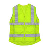  PIP® ANSI Type R Class 2 Women's Contoured Vest with Solid Front, Mesh Back and Adjustable Waist, Hi-Vis Yellow, Large, #302-0312-LY/L