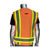 PIP® ANSI Type R Class 2 Two-Tone Eleven Pocket Surveyors Vest with Solid Front, Mesh Back and "D" Ring Access, Hi-Vis Orange, Small, #302-0500D-OR/S