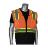 PIP® ANSI Type R Class 2 Two-Tone Eleven Pocket Tech-Ready Mesh Surveyors Vest with Ripstop Black Bottom Front and "D" Ring Access, Hi-Vis Orange, 5X-Large, #302-0650D-OR/5X