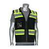 PIP ANSI Type O Class 1 Black Two-Tone Eleven Pocket Tech-Ready Mesh Surveyors Vest, Black, 5X-Large, #302-0800D-BK/5X