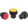 Kipp Torque Knurled Knob, Internal Thread, Size 2, D=M05, Thermoplastic, Traffic Red, (Qty. 1), K0277.2056