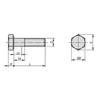 Kipp Hexagon Head Bolt w/Shaft, DIN 931/ISO 4014, M5X30, Stainless Steel 70, (10/Pkg), K0870.105X30