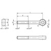 Kipp Eye Bolt, DIN444, Form B, M10X26, L=100 mm, Stainless Steel, Bright (Qty. 1), K0396.110100