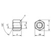 Kipp Hex Nut, High, 1.5 XD, DIN 6330, M12, SW=19, Carbon Steel, Bright, Black (10/Pkg), K0702.121