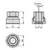 Kipp Hex Nut, w/Spherical Seats, M10, SW=17, Steel, Black Oxidized, (Qty. 1), K0794.10