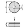 Kipp Clamping Force Intensifiers, D1=6 mm, D2=24 mm, H=8 mm, Bearing Housing Steel, Black Oxidized, (1/Pkg), K0584.06