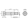 M20-M16 x 50 mm Kipp Shoulder Screw w/Seating, Similar to ISO 7379,  Steel, (Qty. 1), K0705.20X50
