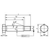 Kipp Hex Head Shoulder Screw, w/Long Thread, Similar to ISO 609, M8, D1=9 mm, L=25 mm, Steel, (10/Pkg), K0706.09X25