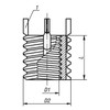 Kipp Threaded Insert, Reinforced, M8X1, Tap=M14X1.5, Stainless Steel, (Qty. 1), K0399.108X1