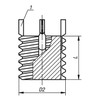 Kipp Threaded Insert, Full Body Steel, M12X1.25, L=12, (Qty. 1), K0400.12X125