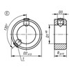 Kipp Shaft Collar, w/Grub Screw & Hex Socket, DIN 705, Form E, D1=35 mm, D2=56 mm, B=16 mm, Steel, Bright, (10/Pkg), K0406.303501