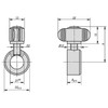 Kipp 6 mm x 12 mm, B= 8 mm, Shaft Collars w/Wing Grip, DIN 705, Thermoplastic, Steel, (10/Pkg), K0407.100601