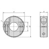 Kipp M3 x 8, Two Piece Shaft Collar, Locking, 5 mm Bore Dia., 16 mm O.D., Steel, (Qty. 1), K0612.00501