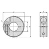 Kipp M3 x 8 Shaft Collars, Tapped, Internal Thread=M5, Locking, 16 mm O.D., Steel, (10/Pkg), K0986.0501