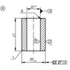 Kipp 1.1 x 4 x 6 mm Drill Bushings Cylindrical, DIN 179, Style A, Mild Steel, (10/Pkg), K1021.A0110X06