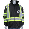 PIP® ANSI Type O Class 1 CAN/CSA Z96 Two-Tone X-Back Full Zip Bomber Jacket/Hi-Vis Black/Small #331-1745X-BK/S