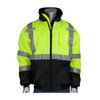 PIP® ANSI Type R Class 3 Value Black Bottom Bomber Jacket, Hi-Vis Yellow/Green, 4X-Large #333-1740-LY/4X