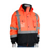 PIP® ANSI Type R Class 3 Rip Stop Premium Plus Bomber Jacket with Zip-Out Fleece Liner and "D" Ring Access, Hi-Vis Orange, Large #333-1770-OR/L