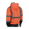 PIP® ANSI Type R Class 3 Hooded Pullover Sweatshirt with Black Bottom, Hi-Vis Orange, Large #323-1350B-OR/L