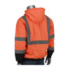 PIP® ANSI Type R Class 3 Full Zip Hooded Sweatshirt with Black Bottom, Hi-Vis Orange, Medium #323-1370B-OR/M