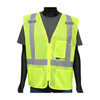 Viz-Up ANSI 107 Type R Class 2 Three Pocket Mesh Vest, Hi-Vis Yellow/Green, Medium #47209/M