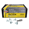 Pro-Twist #8 x 1/2" Modified Truss Head Screws, Sharp Point, Phillips Head, Zinc, (1 lb Box/12 Boxes), #NMT8121