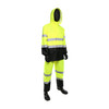 Viz ANSI Type R Class 3 FR Treated Two-Piece Rain Suit with Black Bottom, Hi-Vis Yellow/Green, Medium #4530SE/M