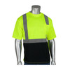PIP ANSI Type R Class 2 Short Sleeve T-Shirt w/50+ UPF, Sun Protection and Black Bottom Front, Hi-Vis Yellow/Green, Medium #312-1250B-LY/M