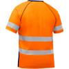 Bisley ANSI Type R Class 2 Short Sleeve T-Shirt with Navy Bottom, Hi-Vis Orange, 2X-Large #312M1118T-ON/2X