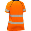 Bisley ANSI Type R Class 2 Women's Short Sleeve T-Shirt with Navy Bottom, Hi-Vis Orange, Large #312W1118T-ON/L