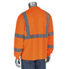 PIP ANSI Type R Class 3 Long Sleeve T-Shirt with 50+UPF Sun Protection & Black Bottom Front, Hi-Vis Orange, Medium #313-1390B-OR/M