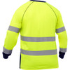 Bisley ANSI Type R Class 3 Long Sleeve Shirt with Navy Bottom, Hi-Vis Yellow/Green, Medium #313M6118T-YN/M
